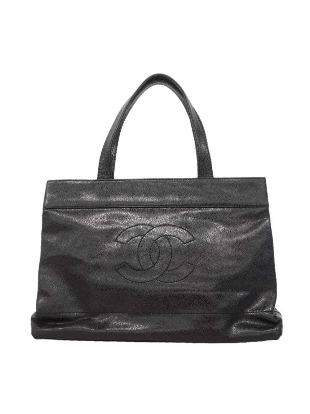 Chanel Tote Bag Caviar Leather Black Gold